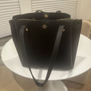Nanette Lepore Black Tote with Gold Accents